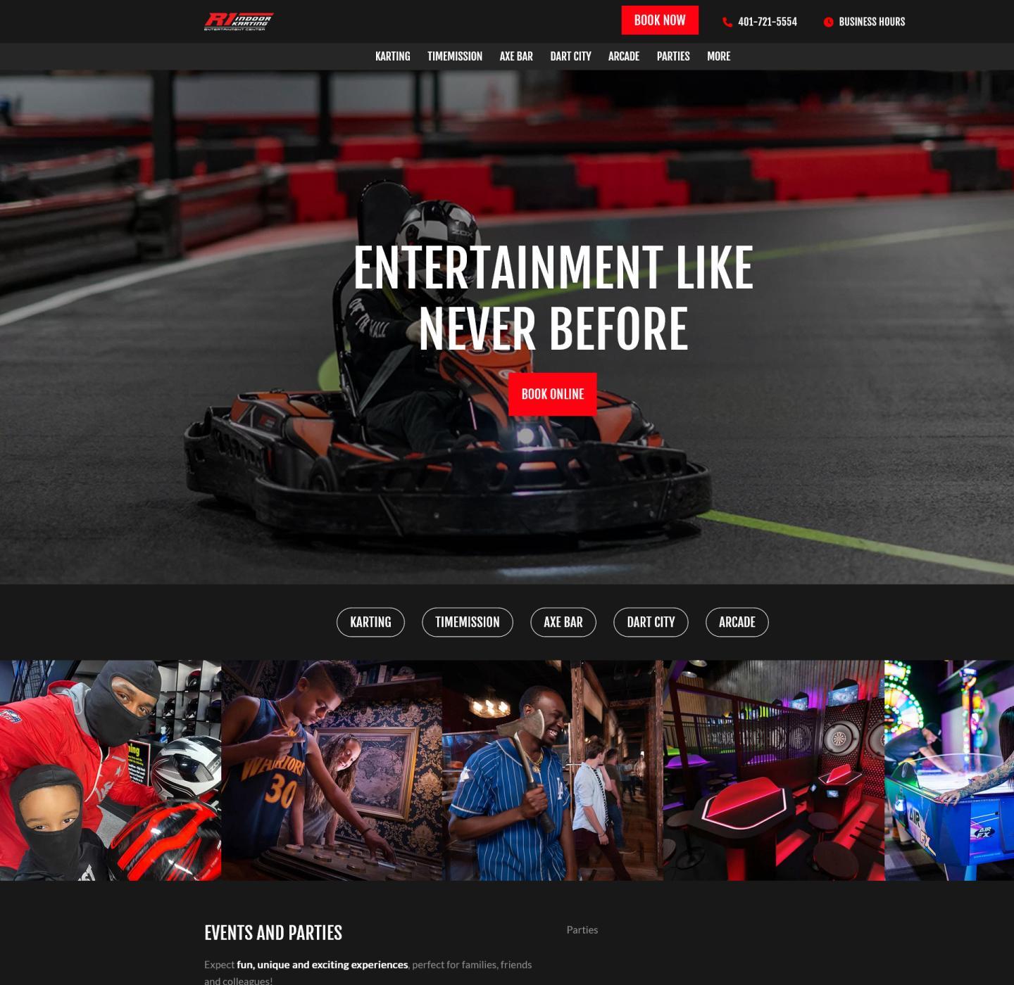 R1 Indoor Karting screenshot website